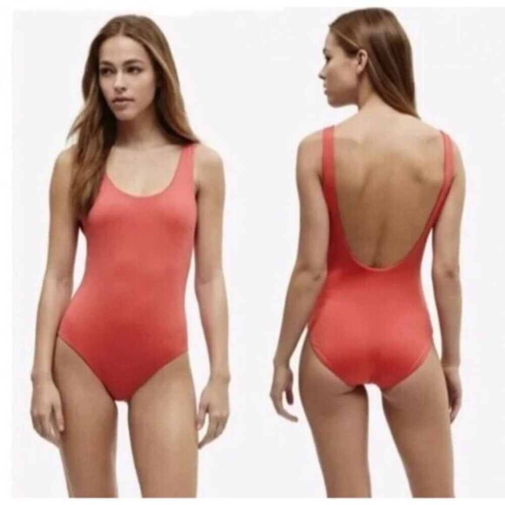 Onia Kelly Scoop Neck One Piece Swimsuit in Cayenne Size Medium NWT